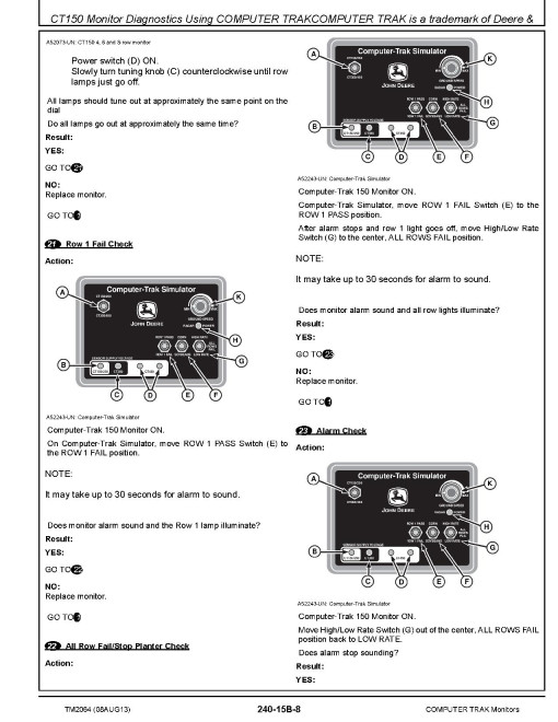John Deere Computer Trak 150, 250, 350 and 450 Monitors (North American Edition) Technical Manual (TM2064)