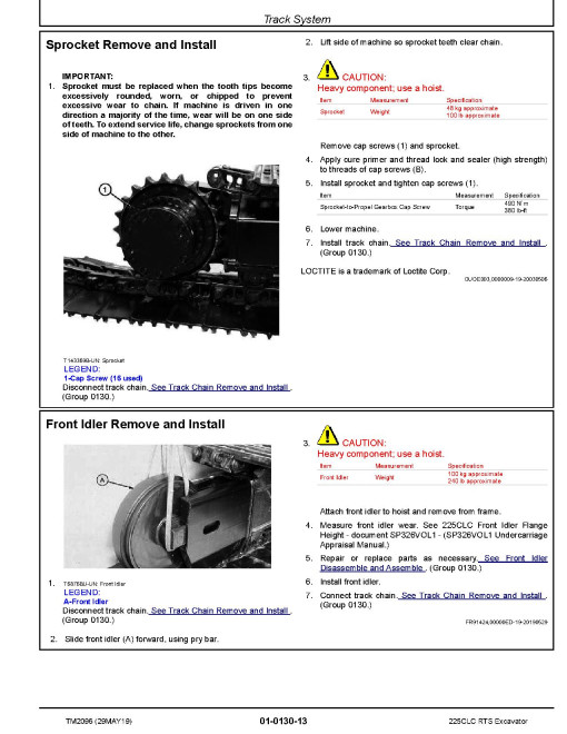 John Deere 225C LC RTS Crawler Excavators Repair Manual (TM2096) John Deere 225C LC RTS Crawler Excavators Repair Manual (TM2096)