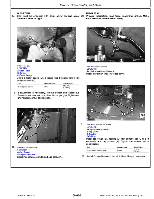 John Deere PRO-12, PRO-12 VRS and PRO-16 Picking Units Repair Manual (TM2109) John Deere PRO-12, PRO-12 VRS and PRO-16 Picking Units Repair Manual (TM2109)