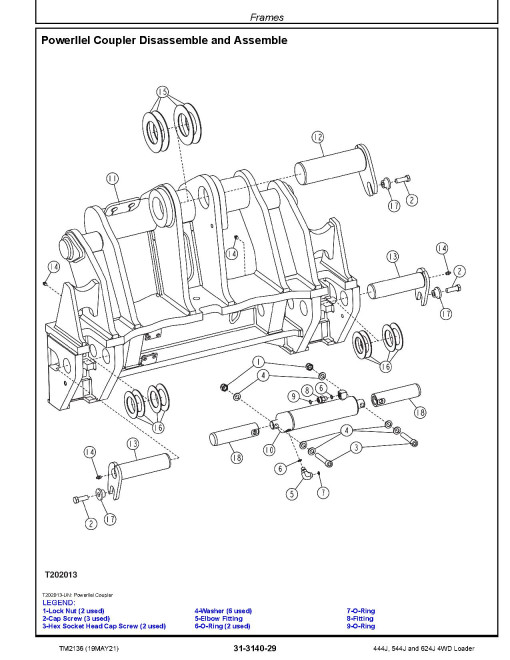 John Deere 444J (SN. before 611274), 544J (SN. before 611799) and 624J (SN. before 611796) 4WD Loaders Repair Manual (TM2136) John Deere 444J (SN. before 611274), 544J (SN. before 611799) and 624J (SN. before 611796) 4WD Loaders Repair Manual (TM2136)