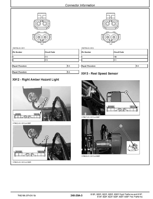 John Deere 615F, 618F, 620F, 622F, 625F, 630F, 635F Flex Platforms, 618R, 620R, 622R, 625R and 630R Rigid Platforms Diagnostic Manual (TM2166) John Deere 615F, 618F, 620F, 622F, 625F, 630F, 635F Flex Platforms, 618R, 620R, 622R, 625R and 630R Rigid Platforms Diagnostic Manual (TM2166)
