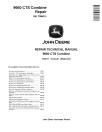 John Deere 9660 CTS (SN. ftom 705401) Combines Repair Manual (TM2171)