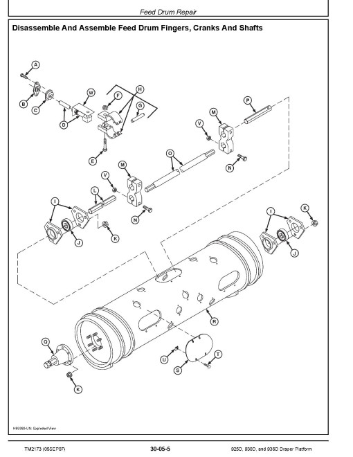 John Deere 925D (SN from 705701), 930D (SN from 705851) and 936D (SN from 705951) Draper Platforms Repair Technical Manual (TM2173)