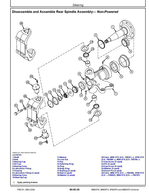 John Deere 9560 STS, 9660 STS, 9760 STS and 9860 STS Combines Repair Manual (TM2181) John Deere 9560 STS, 9660 STS, 9760 STS and 9860 STS Combines Repair Manual (TM2181)