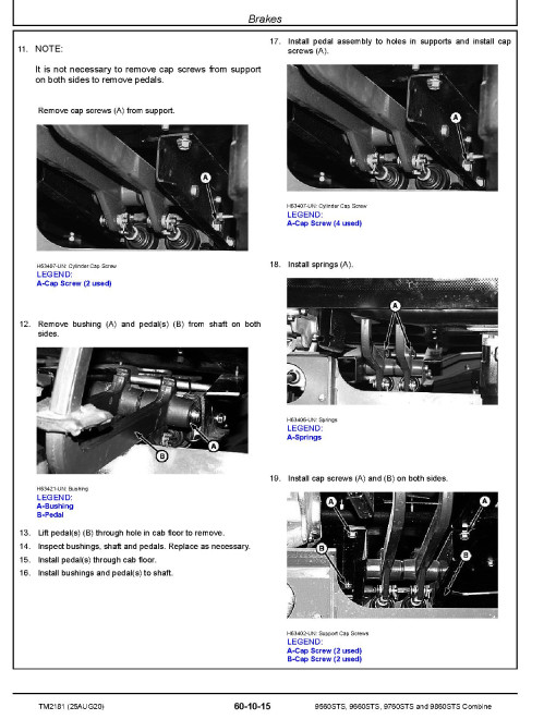 John Deere 9560 STS, 9660 STS, 9760 STS and 9860 STS Combines Repair Manual (TM2181) John Deere 9560 STS, 9660 STS, 9760 STS and 9860 STS Combines Repair Manual (TM2181)
