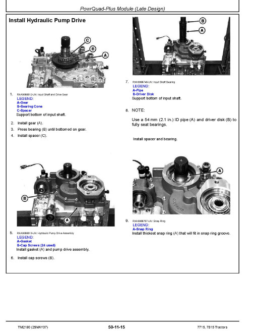 John Deere 7715 and 7815 Tractors (SN. from 070001) Repair Manual (TM2190) John Deere 7715 and 7815 Tractors (SN. from 070001) Repair Manual (TM2190)