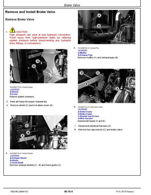 John Deere 7715 and 7815 Tractors (SN. from 070001) Repair Manual (TM2190) John Deere 7715 and 7815 Tractors (SN. from 070001) Repair Manual (TM2190)