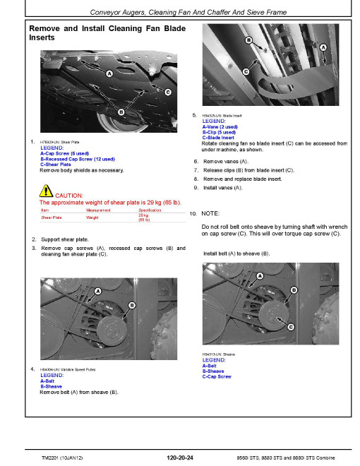 John Deere 9560i STS, 9880 STS and 9880i STS Combines Repair Manual (TM2201) John Deere 9560i STS, 9880 STS and 9880i STS Combines Repair Manual (TM2201)