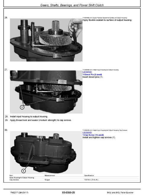 John Deere 643J and 843J (SN: 770001-) Wheeled Feller Bunchers Repair Manual (TM2217)