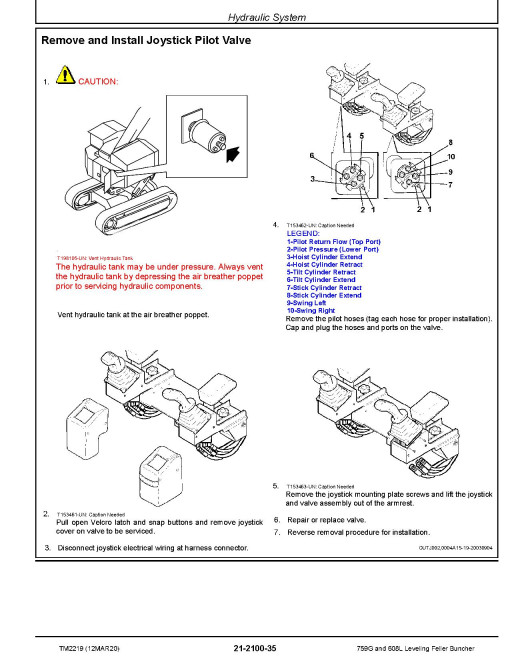 John Deere 759G (SN: 001032-) and TimberJack 608L Tracked Feller Bunchers Repair Manual (TM2219)
