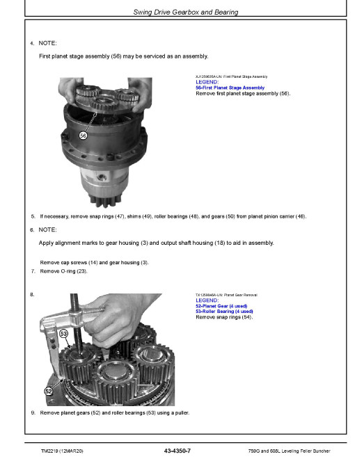 John Deere 759G (SN: 001032-) and TimberJack 608L Tracked Feller Bunchers Repair Manual (TM2219)