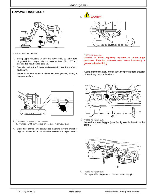 John Deere 759G (SN: 001032-) and TimberJack 608L Tracked Feller Bunchers Repair Manual (TM2219)