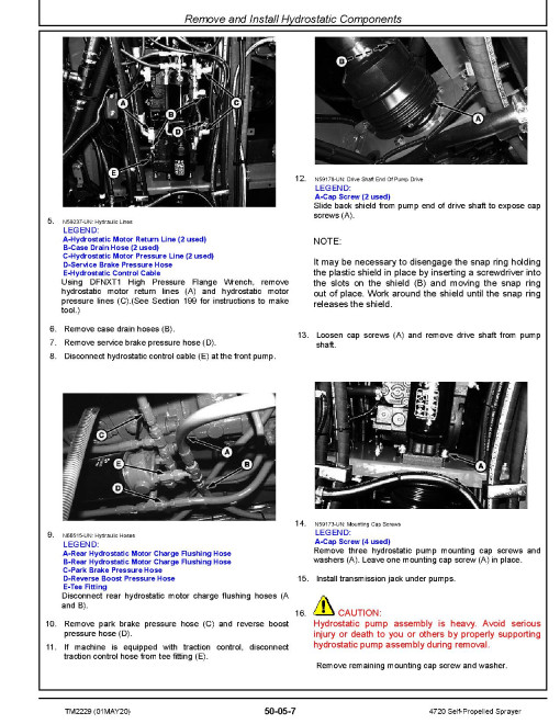 John Deere 4720 (SN. from 000101) Self-Propelled Sprayers Repair Manual (TM2229) John Deere 4720 (SN. from 000101) Self-Propelled Sprayers Repair Manual (TM2229)