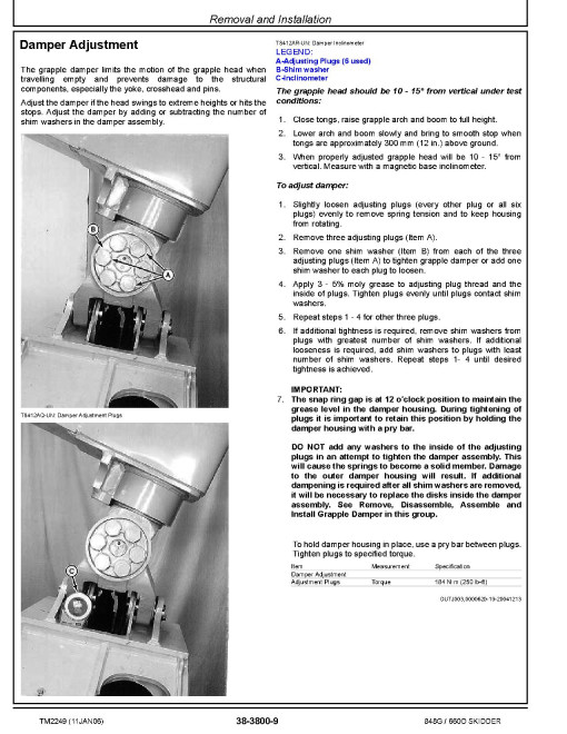 John Deere 848G, TimberJack 660D Cable and Grapple Skidders Repair Manual (TM2249) John Deere 848G, TimberJack 660D Cable and Grapple Skidders Repair Manual (TM2249)