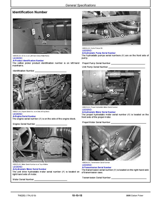 John Deere 9996 Cotton Pickers Repair Manual (TM2252) John Deere 9996 Cotton Pickers Repair Manual (TM2252)