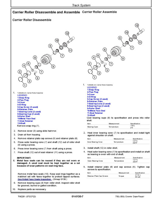 John Deere 750J (SN. before 141343) and 850J (SN. before 130885) Crawler Dozers with 6081HT006 Engine Repair Manual (TM2261) John Deere 750J (SN. before 141343) and 850J (SN. before 130885) Crawler Dozers with 6081HT006 Engine Repair Manual (TM2261)