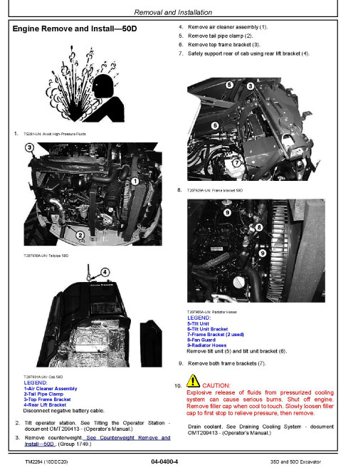 John Deere 35D and 50D Compact Excavators Repair Manual (TM2264) John Deere 35D and 50D Compact Excavators Repair Manual (TM2264)