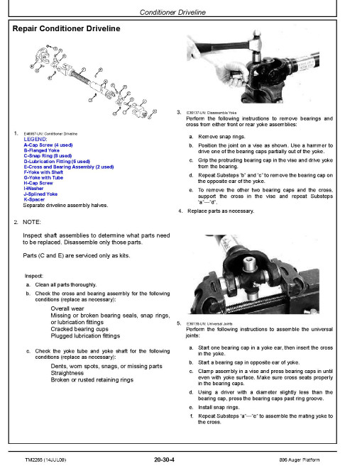 John Deere 896 Auger Platforms Technical Manual (TM2265) John Deere 896 Auger Platforms Technical Manual (TM2265)