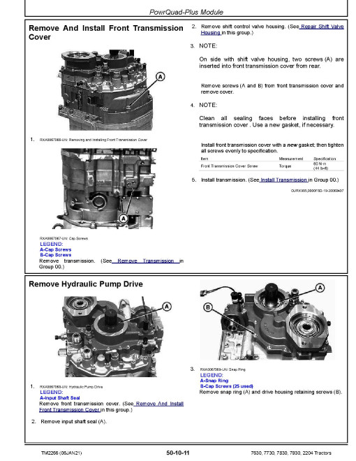 John Deere 2204, 7630, 7730, 7830 and 7930 Tractors Repair Manual (TM2266) John Deere 2204, 7630, 7730, 7830 and 7930 Tractors Repair Manual (TM2266)