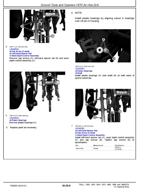 John Deere 1830, 1835, 1840, 1870, 1890, 1895, 1990CCS and 730LL Air Seeding Tools Technical Manual (TM2303) John Deere 1830, 1835, 1840, 1870, 1890, 1895, 1990CCS and 730LL Air Seeding Tools Technical Manual (TM2303)