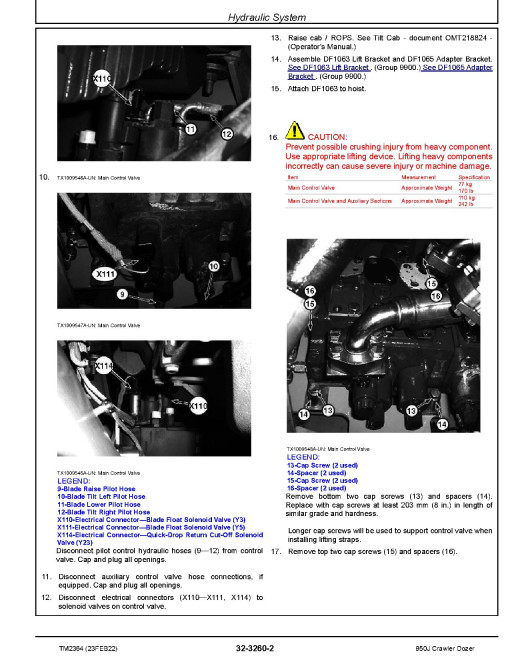 John Deere 950J Crawler Dozers Repair Manual (TM2364) John Deere 950J Crawler Dozers Repair Manual (TM2364)