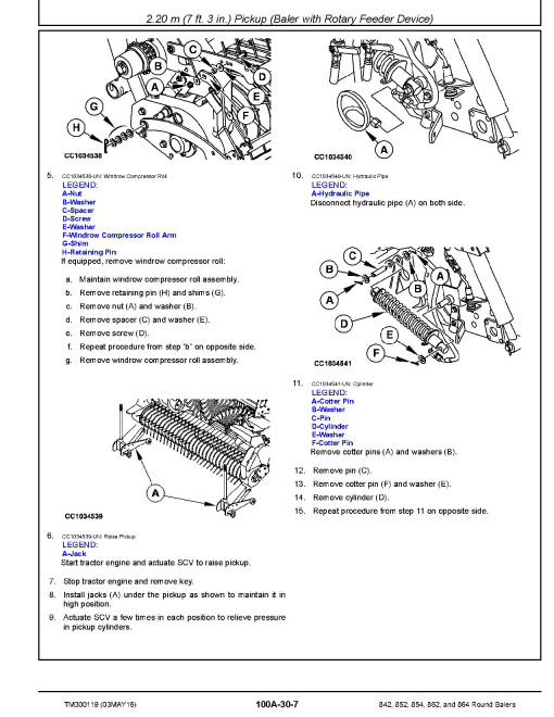 John Deere 842, 852, 854, 862 and 864 Round Balers Technical Manual (TM300119) John Deere 842, 852, 854, 862 and 864 Round Balers Technical Manual (TM300119)
