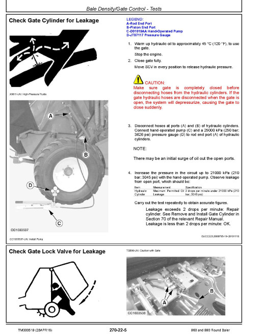 John Deere 960 and 990 Round Balers Diagnostic Manual (TM300519) John Deere 960 and 990 Round Balers Diagnostic Manual (TM300519)