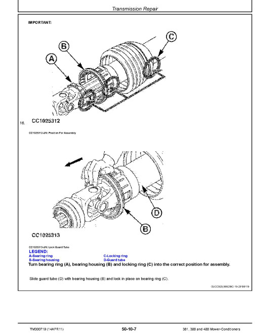 John Deere 381, 388 and 488 Mower-Conditioners Technical Manual (TM300719) John Deere 381, 388 and 488 Mower-Conditioners Technical Manual (TM300719)