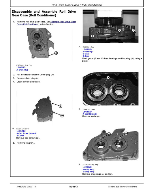 John Deere 830 and 835 Mower-Conditioners (European Edition) Technical Manual (TM301319) John Deere 830 and 835 Mower-Conditioners (European Edition) Technical Manual (TM301319)