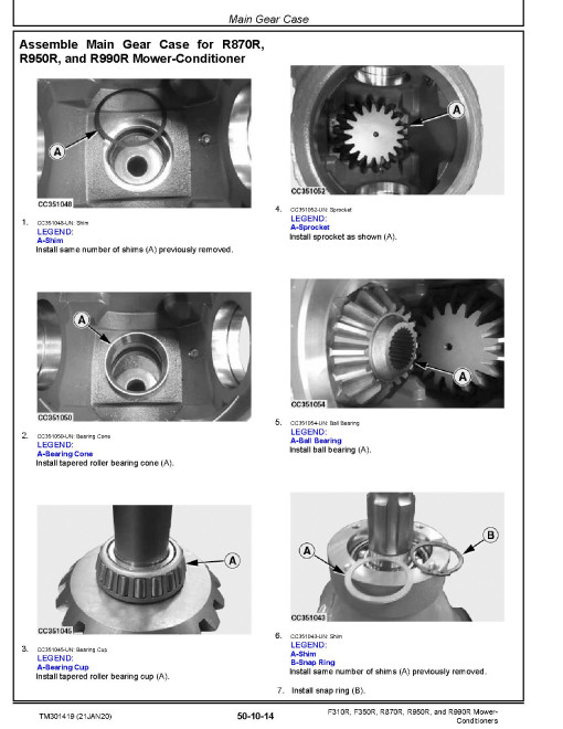John Deere F310R, F350R, R870R, R950R and R990R Mower-Conditioners Technical Manual (TM301419) John Deere F310R, F350R, R870R, R950R and R990R Mower-Conditioners Technical Manual (TM301419)