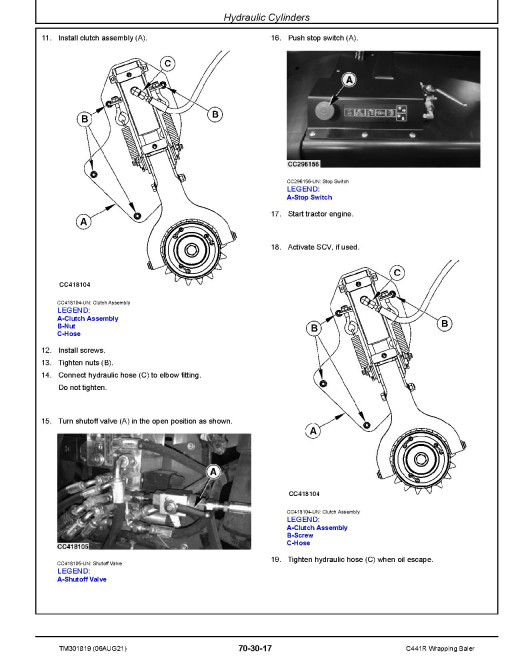 John Deere C441R Wrapping Balers Repair Manual (TM301819) John Deere C441R Wrapping Balers Repair Manual (TM301819)