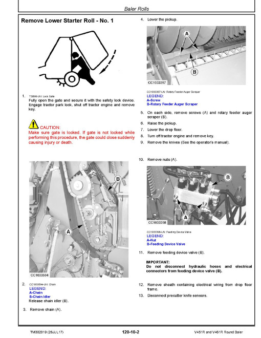 John Deere V451R and V461R Round Balers Repair Manual (TM302019) John Deere V451R and V461R Round Balers Repair Manual (TM302019)