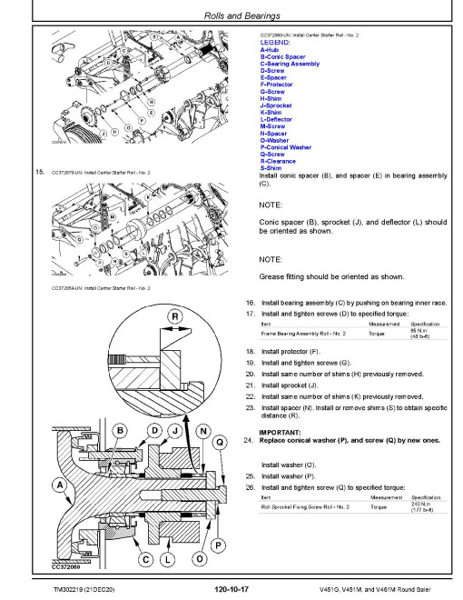 John Deere V451G, V451M and V461M Round Balers Repair Manual (TM302219) John Deere V451G, V451M and V461M Round Balers Repair Manual (TM302219)