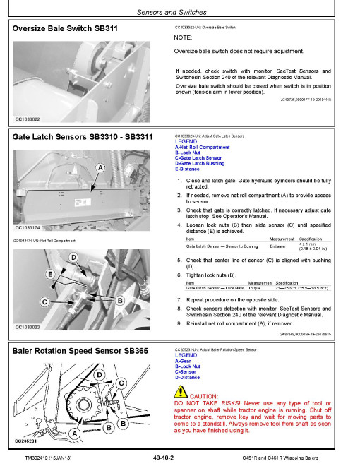 John Deere C451R and C461R Wrapping Balers Repair Manual (TM302419) John Deere C451R and C461R Wrapping Balers Repair Manual (TM302419)