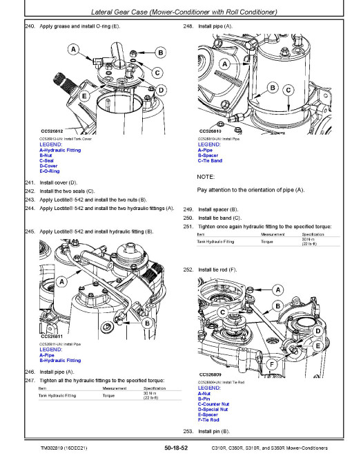 John Deere C310R, C350R, S310R and S350R Mower-Conditioners Technical Manual (TM302819) John Deere C310R, C350R, S310R and S350R Mower-Conditioners Technical Manual (TM302819)