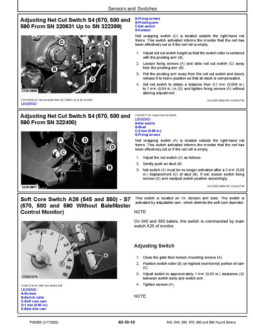 John Deere 540, 545, 550, 570, 580 and 590 Round Balers Technical Manual (TM3265) John Deere 540, 545, 550, 570, 580 and 590 Round Balers Technical Manual (TM3265)