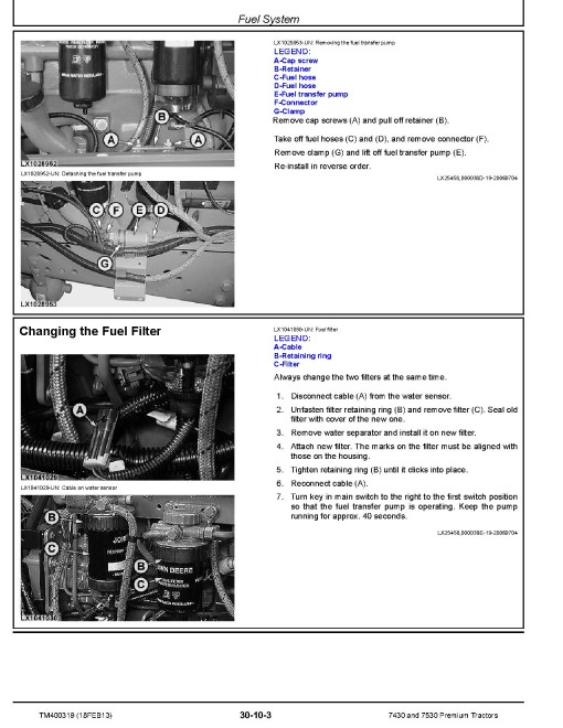 John Deere 7430 and 7530 Premium Tractors (North America) Repair Manual (TM400319) John Deere 7430 and 7530 Premium Tractors (North America) Repair Manual (TM400319)