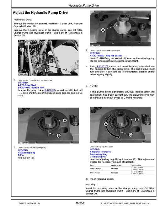 John Deere 6130, 6230, 6330, 6430, 6530, 6534 and 6630 Tractors (European Edition) Repair Manual (TM400519) John Deere 6130, 6230, 6330, 6430, 6530, 6534 and 6630 Tractors (European Edition) Repair Manual (TM400519)