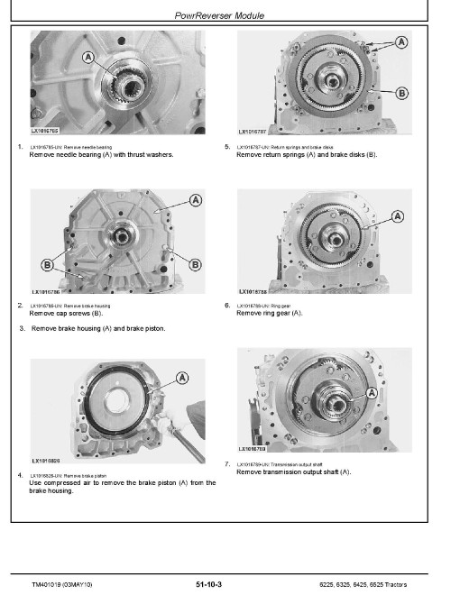 John Deere 6225, 6325, 6425 and 6525 Tractors (European Edition) Repair Manual (TM401019) John Deere 6225, 6325, 6425 and 6525 Tractors (European Edition) Repair Manual (TM401019)