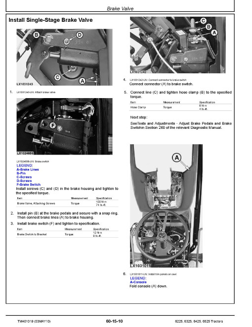 John Deere 6225, 6325, 6425 and 6525 Tractors (European Edition) Repair Manual (TM401019) John Deere 6225, 6325, 6425 and 6525 Tractors (European Edition) Repair Manual (TM401019)