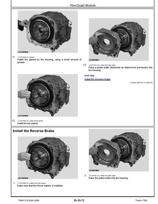 John Deere 7330 Tractors (North American Edition) Repair Manual (TM401219) John Deere 7330 Tractors (North American Edition) Repair Manual (TM401219)