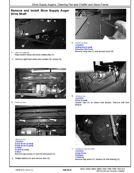 John Deere C670, T550, T560, T660, T670, W540, W550, W650 and W660 Combines (European Edition) Repair Manual (TM401519) John Deere C670, T550, T560, T660, T670, W540, W550, W650 and W660 Combines (European Edition) Repair Manual (TM401519)