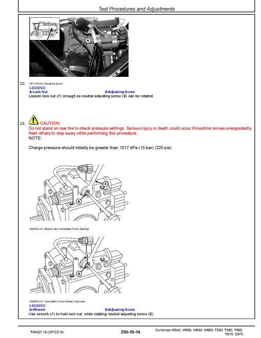 John Deere C670, T550, T560, T660, T670, W540, W550, W650 and W660 MY2010-MY2011 Combines (SN. from 085500) Diagnostic Manual (TM402119) John Deere C670, T550, T560, T660, T670, W540, W550, W650 and W660 MY2010-MY2011 Combines (SN. from 085500) Diagnostic Manual (TM402119)