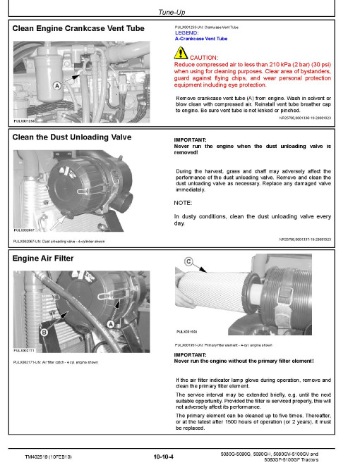 John Deere 5080G, 5080GF, 5080GV, 5090G, 5090GF, 5090GH, 5090GV, 5100GF and 5100GV Tractors Repair Manual (TM402519) John Deere 5080G, 5080GF, 5080GV, 5090G, 5090GF, 5090GH, 5090GV, 5100GF and 5100GV Tractors Repair Manual (TM402519)