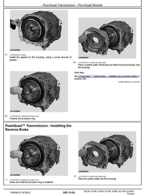 John Deere 6140R, 6150R, 6150RH, 6170R, 6190R, 6210R and 6210RE Tractors (MY12-14) Repair Manual (TM403919) John Deere 6140R, 6150R, 6150RH, 6170R, 6190R, 6210R and 6210RE Tractors (MY12-14) Repair Manual (TM403919)