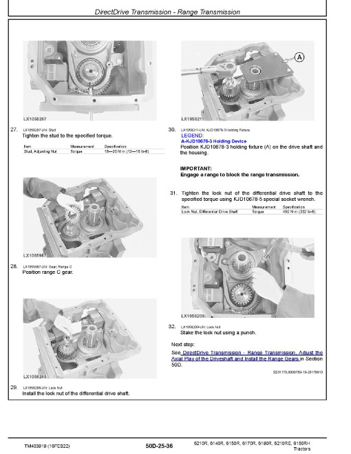 John Deere 6140R, 6150R, 6150RH, 6170R, 6190R, 6210R and 6210RE Tractors (MY12-14) Repair Manual (TM403919) John Deere 6140R, 6150R, 6150RH, 6170R, 6190R, 6210R and 6210RE Tractors (MY12-14) Repair Manual (TM403919)