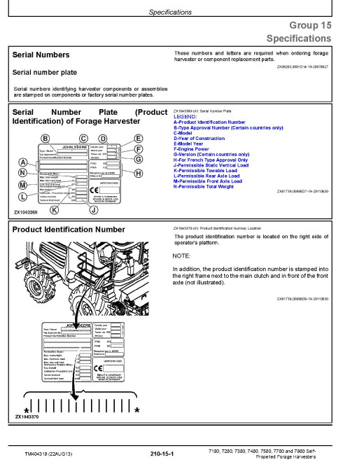 John Deere 7180, 7280, 7380, 7480, 7580, 7780, 7980 Forage Harvesters Diagnostic Service Manual (TM404319) John Deere 7180, 7280, 7380, 7480, 7580, 7780, 7980 Forage Harvesters Diagnostic Service Manual (TM404319)