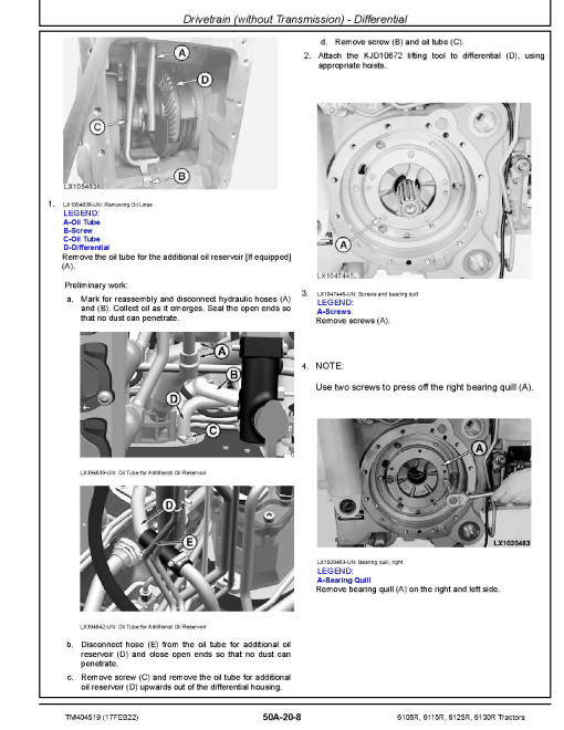 John Deere 6105R, 6115R, 6125R and 6130R Tractors (MY12-14) Repair Manual (TM404519) John Deere 6105R, 6115R, 6125R and 6130R Tractors (MY12-14) Repair Manual (TM404519)