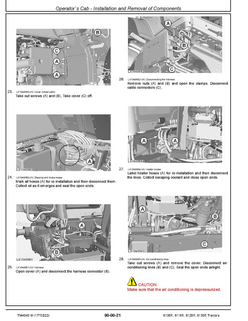 John Deere 6105R, 6115R, 6125R and 6130R Tractors (MY12-14) Repair Manual (TM404519) John Deere 6105R, 6115R, 6125R and 6130R Tractors (MY12-14) Repair Manual (TM404519)