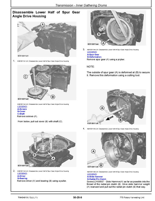 John Deere 770 (SN. up to 125396) Rotary Harvesting Units Technical Manual (TM404919) John Deere 770 (SN. up to 125396) Rotary Harvesting Units Technical Manual (TM404919)